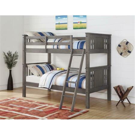 PIVOT DIRECT Princeton Twin Over Twin Bunk Bed In Slate Gray PD_316TTSG